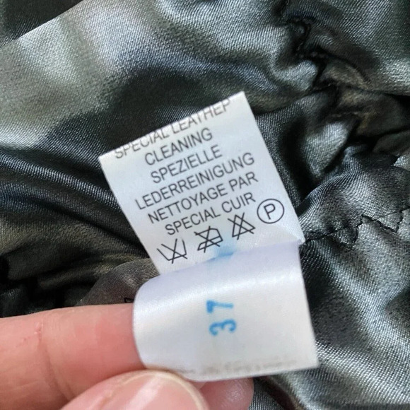 Biogonti View Black  Leather & Fur Jacket Y2K Style Winter Coat Glamorous Short - Picture 7 of 9